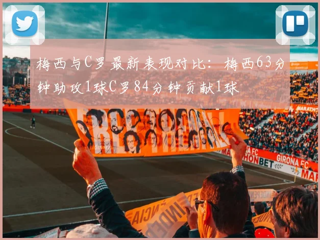 梅西与C罗最新表现对比：梅西63分钟助攻1球C罗84分钟贡献1球